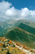 Tatry, jesien, z Kasprowego Wierchu, Posredni Goryczkowy i Czuba Goryczkowa, w tle Czerwone Wierchy.