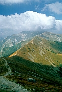 Tatry, jesien, z Kasprowego Wierchu, Posredni Goryczkowy i Czuba Goryczkowa, w tle Czerwone Wierchy.